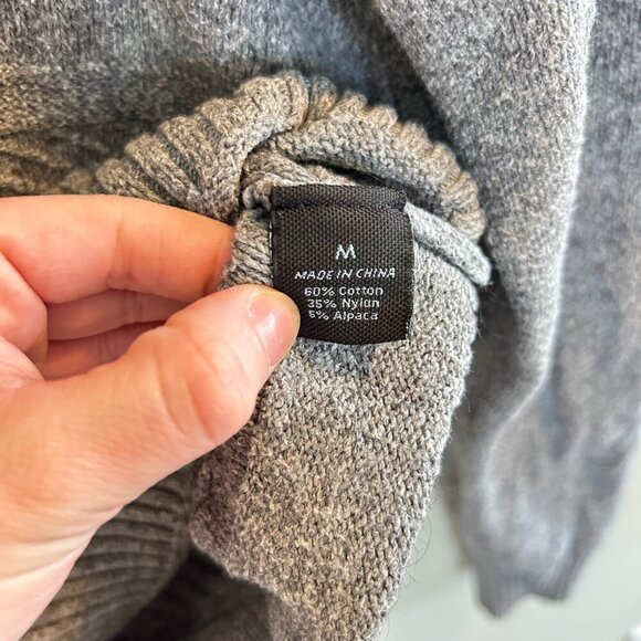 Marc Anthony Knit Sweater Mens Size Medium Gray Henley Button Alpaca Pullover - Picture 4 of 8